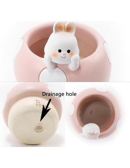 Maceta de Hongo Rosa EOBTAIN de Resina 10 cm para Plantas