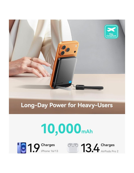 Cargador Portátil Magnético INIU 10000mAh Carga Rápida Azul