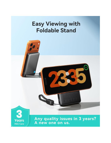 Cargador Portátil Magnético INIU 10000mAh Carga Rápida Azul