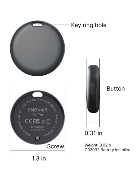 Etiquetas Air Tracker EMONAIR Dot - Rastreador Bluetooth iOS