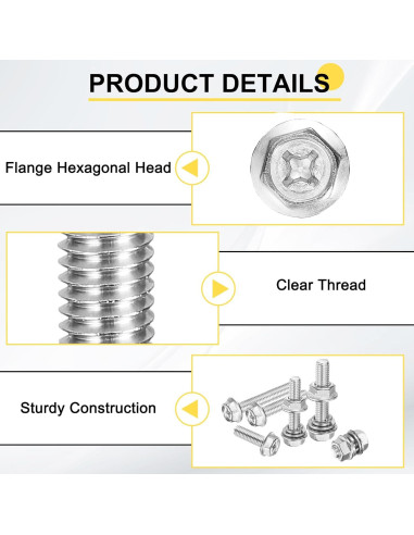 Tornillos Hexagonales M6 x 30mm uxcell Acero Inoxidable 10Pcs