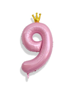 Globo Gigante Número 9 Rosa 101,6 cm para Cumpleaños