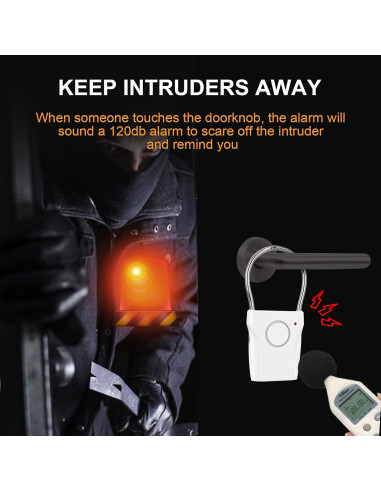 Alarma de Manija de Puerta JIANBOLAND 120dB Seguridad Vibración