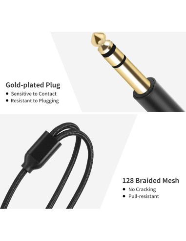 Cable Divisor Estéreo 1FT Lrbners 6.35mm Macho a Doble Hembra