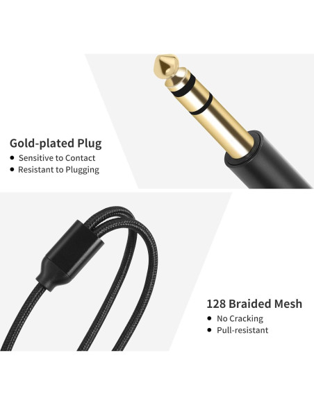 Cable Divisor Estéreo 1FT Lrbners 6.35mm Macho a Doble Hembra