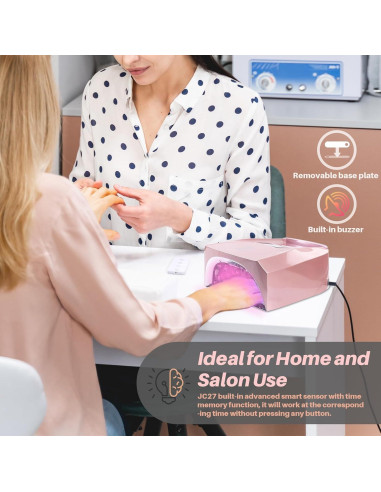 Lámpara de Uñas UV LED Biduo JC27 Rosa 96W Inalámbrica