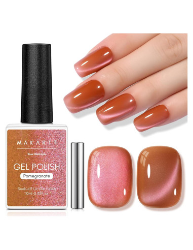 Esmalte de Uñas Gel Ojo de Gato Makartt 10ml Rojo Granada