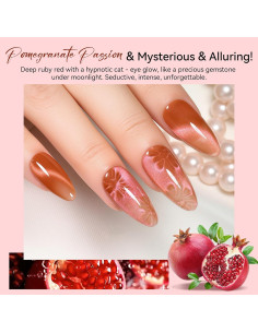 Esmalte de Uñas Gel Ojo de Gato Makartt 10ml Rojo Granada 2