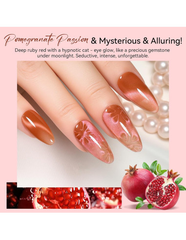 Esmalte de Uñas Gel Ojo de Gato Makartt 10ml Rojo Granada