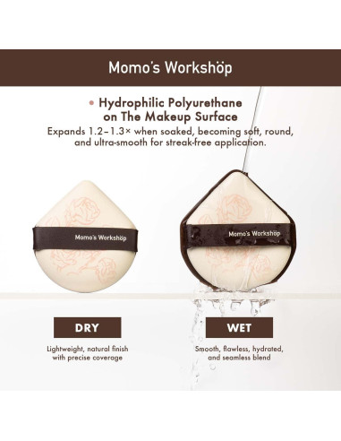 Juego de 3 Esponjas de Maquillaje Momo's Workshop - Hidropoliuretano