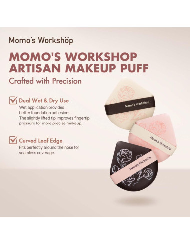 Juego de 3 Esponjas de Maquillaje Momo's Workshop - Hidropoliuretano