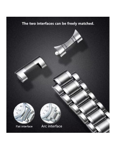 Correa de Reloj de Acero Inoxidable Universal 14-24mm Plata 2