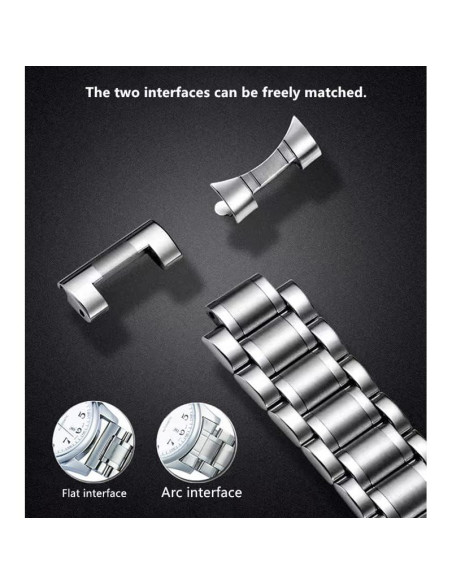 Correa de Reloj de Acero Inoxidable Universal 14-24mm Plata