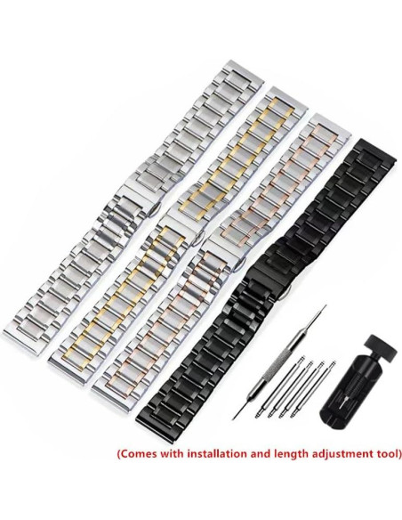 Correa de Reloj de Acero Inoxidable Universal 14-24mm Plata