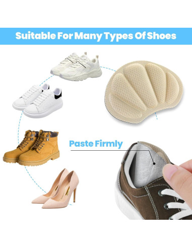 Almohadillas de Talón Adhesivas Wanmu - 2 Tamaños Beige