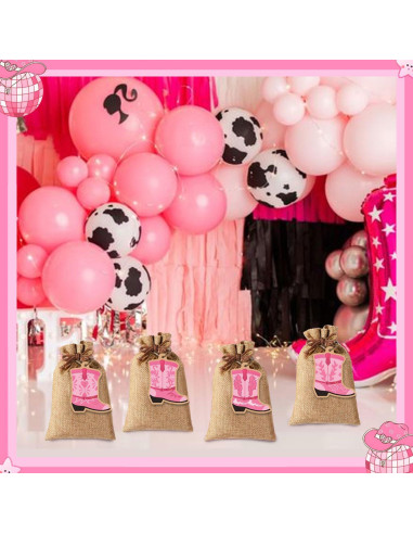 48 Bolsas de Yute con Etiquetas Bota SUNDIDIY 10x14cm