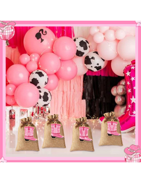 48 Bolsas de Yute con Etiquetas Bota SUNDIDIY 10x14cm