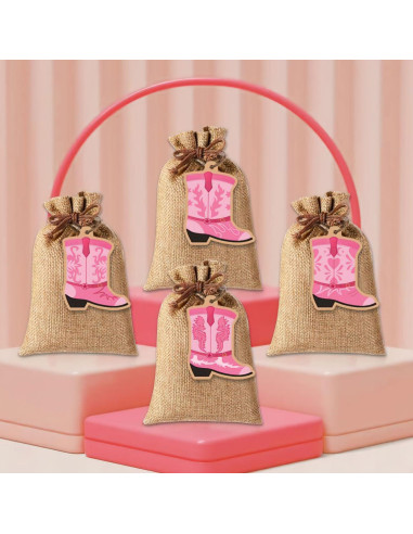 48 Bolsas de Yute con Etiquetas Bota SUNDIDIY 10x14cm