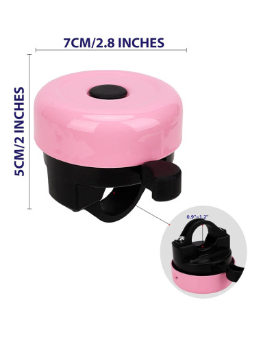 Campana de Bicicleta para Niños RidingRush Rosa 7x5x5 cm