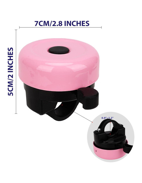 Campana de Bicicleta para Niños RidingRush Rosa 7x5x5 cm