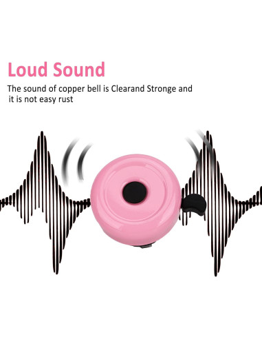 Campana de Bicicleta para Niños RidingRush Rosa 7x5x5 cm