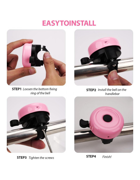 Campana de Bicicleta para Niños RidingRush Rosa 7x5x5 cm