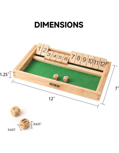 Juego de Mesa Cierra la Caja GSE con Dados de Madera 30.48x17.78cm
