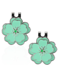 Juego de 2 marcadores de golf magnéticos Lasuroa verde