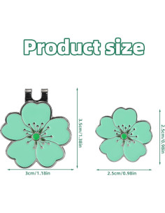 Juego de 2 marcadores de golf magnéticos Lasuroa verde 2
