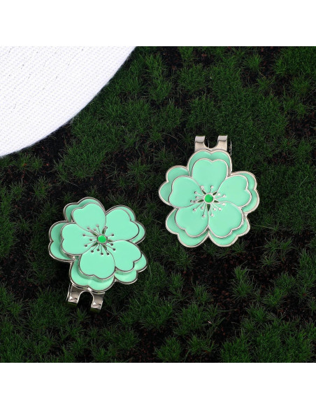 Juego de 2 marcadores de golf magnéticos Lasuroa verde