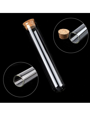 Tubo de Ensayo de Vidrio DEPEPE 25pcs 50ml 25x140mm con Corcho