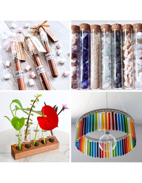 Tubo de Ensayo de Vidrio DEPEPE 25pcs 50ml 25x140mm con Corcho