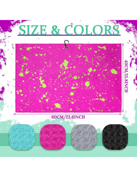 Toallas de Golf Microfibra Peryiter 4 Pcs 60x40 cm Color Vivo