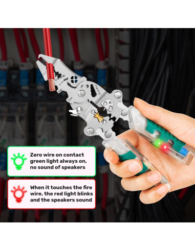 Alicates Eléctricos Tuvilo 18 en 1 con Probador de Voltaje