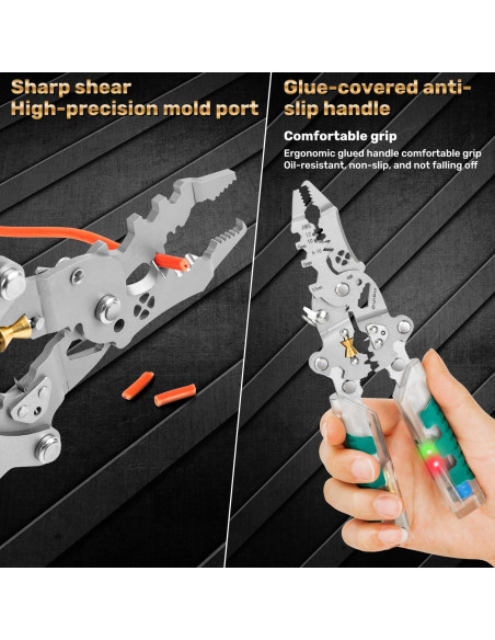 Alicates Eléctricos Tuvilo 18 en 1 con Probador de Voltaje