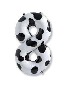 Globo Número 8 Diseño Vaca 101,6 cm para Cumpleaños