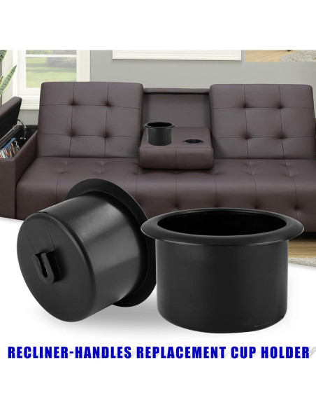 Portavasos Waziaqoc 2PCS para Silla y Coche, 86mm Negro