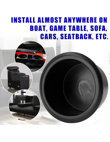 Portavasos Waziaqoc 2PCS para Silla y Coche, 86mm Negro