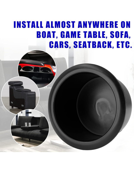 Portavasos Waziaqoc 2PCS para Silla y Coche, 86mm Negro