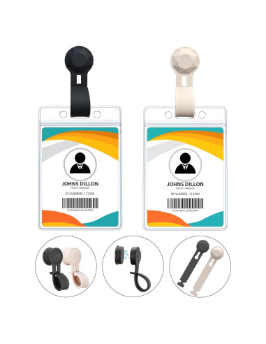 Paquete de 2 Sujetadores Magnéticos HKNR para Insignias ID
