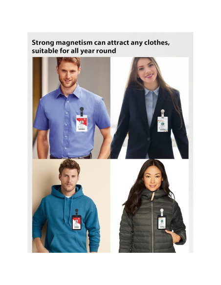 Paquete de 2 Sujetadores Magnéticos HKNR para Insignias ID