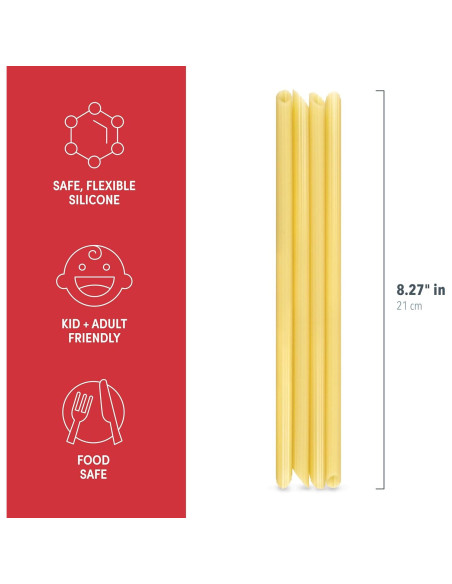 Pajitas de Silicona Reutilizables Genuine Fred Impastas Set de 4