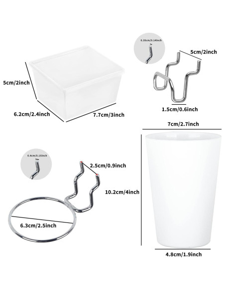 Juego de 6 Tazas y Contenedores de Pegboard Kuhome Blanco