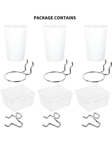 Juego de 6 Tazas y Contenedores de Pegboard Kuhome Blanco
