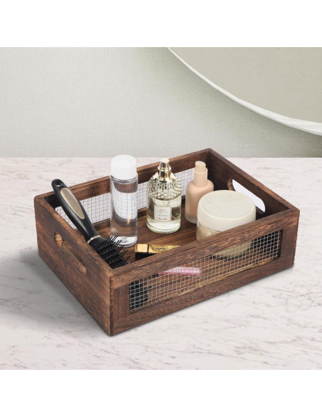 Cestas de Almacenamiento de Madera Rústica JNWLDZMY, Juego de 2