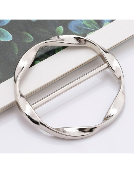 4 Anillos para Bufandas de Mujer - Clips Decorativos de Metal