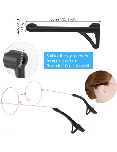 12 Sujetadores Antideslizantes para Gafas Quilax - Silicona Suave