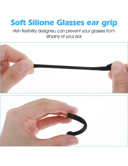 12 Sujetadores Antideslizantes para Gafas Quilax - Silicona Suave