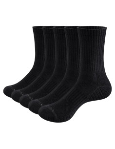 Calcetines de Entrenamiento YUEDGE para Mujeres - 5 Pares Negros