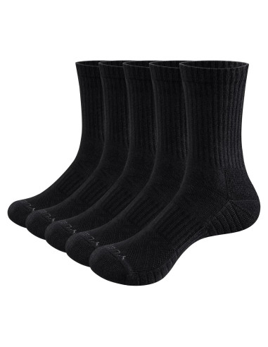 Calcetines de Entrenamiento YUEDGE para Mujeres - 5 Pares Negros